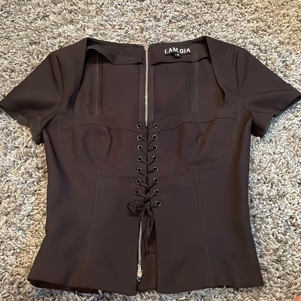 i.am.gia corset black top